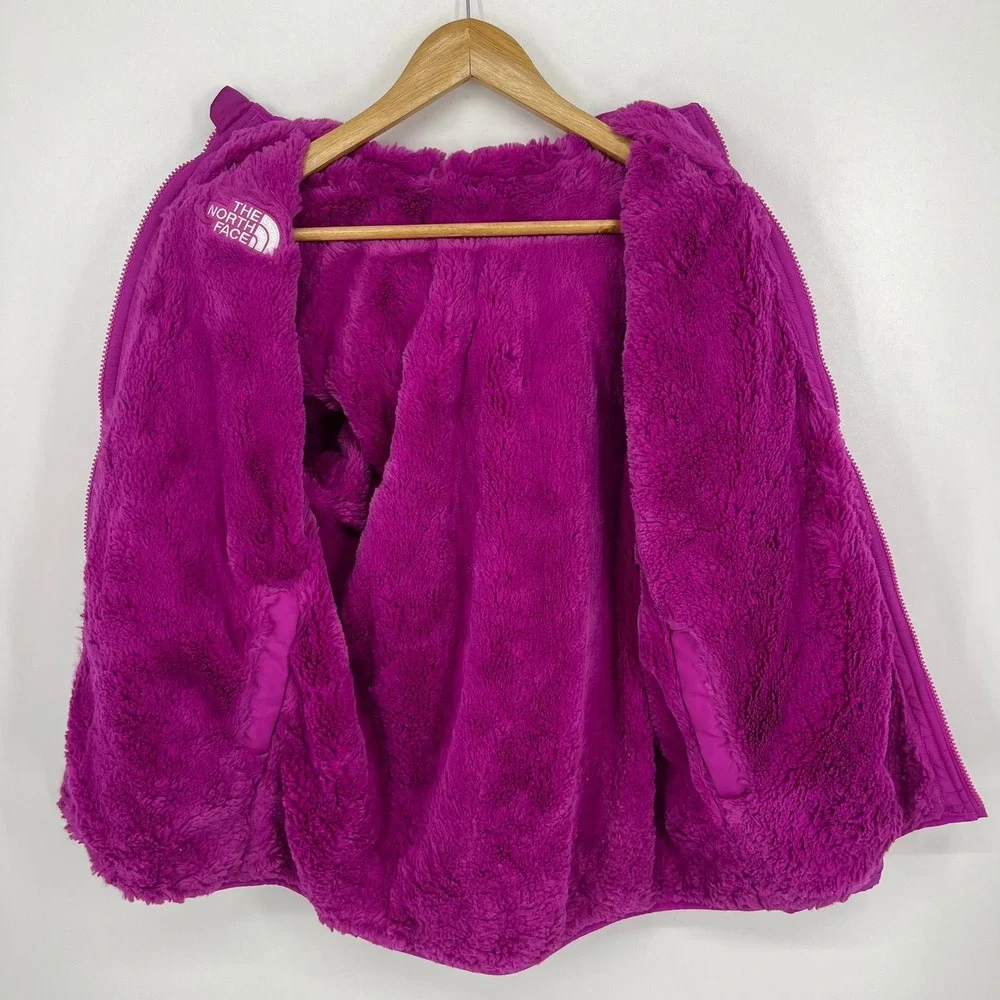 The North Face Girls Purple Quilted Hooded Reversible Jacket Size Large 12